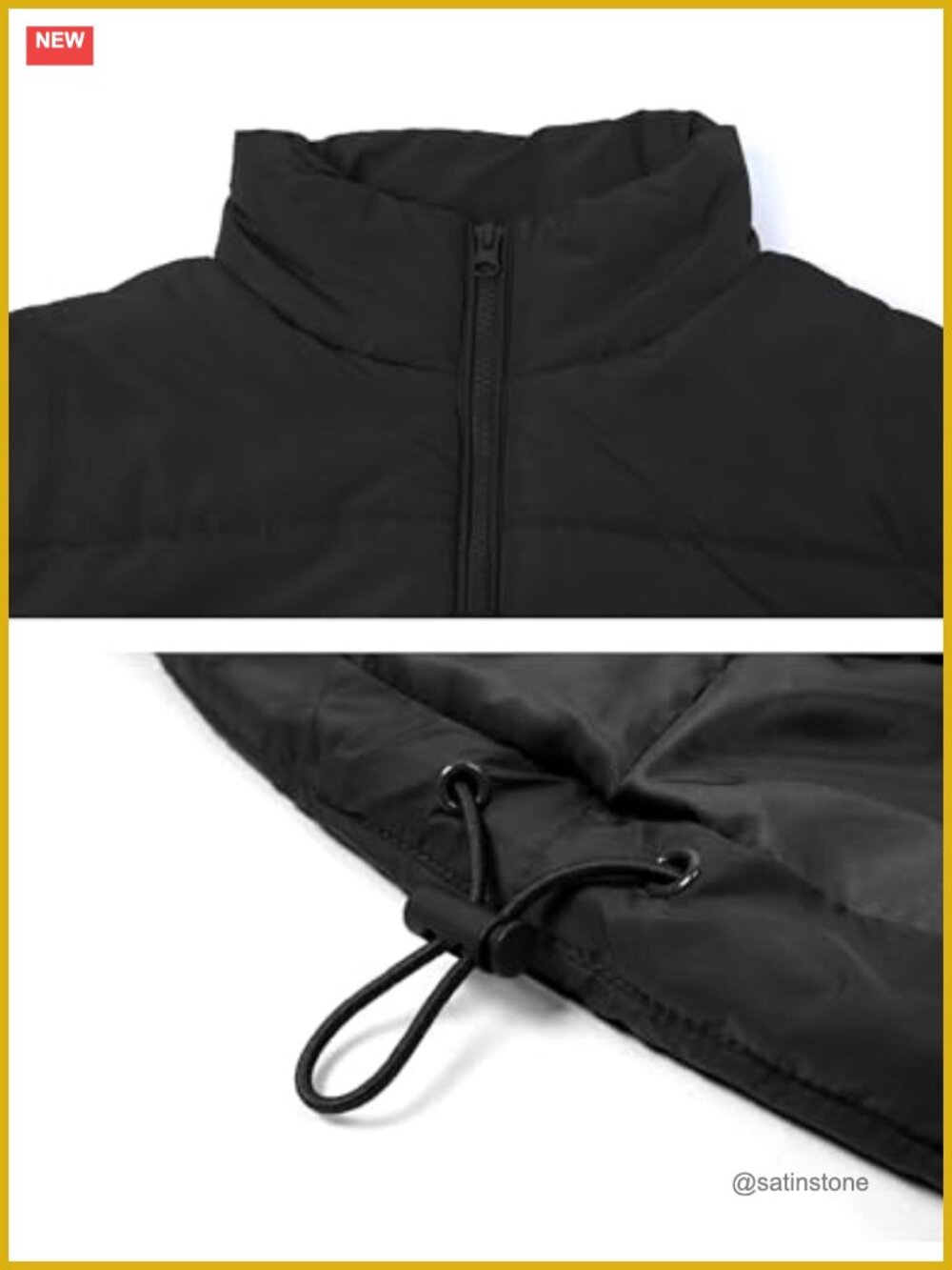Oversized Puffer Vest Winter Quilted Stand Collar Padded Gilet Sleeveless Puffy - Picture 5 of 6